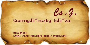 Csernyánszky Géza névjegykártya