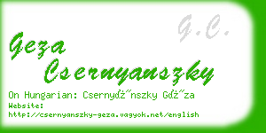 geza csernyanszky business card